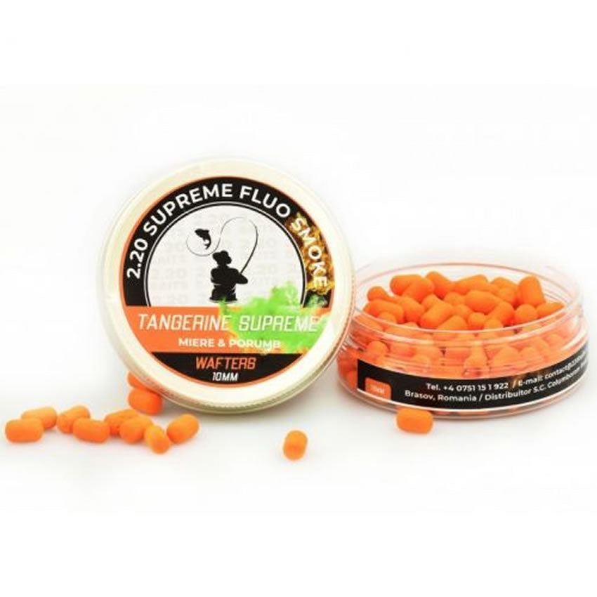 Wafter 2.20 Baits Tangerine Supreme Fluo Smoke 10mm, Portocaliu, Miere &amp; Porumb