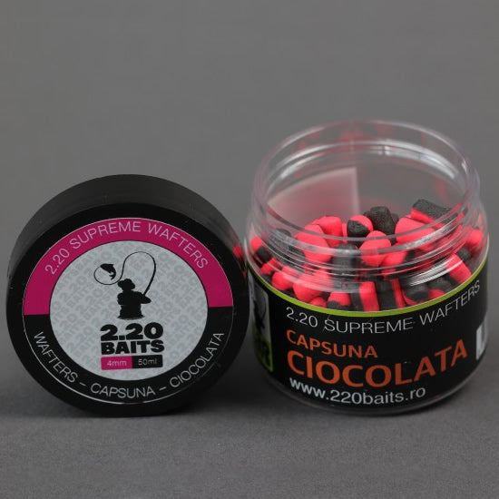 Wafters 2.20 Baits Supreme Roz - Negru Capsuna &amp; Ciocolata 50ml
