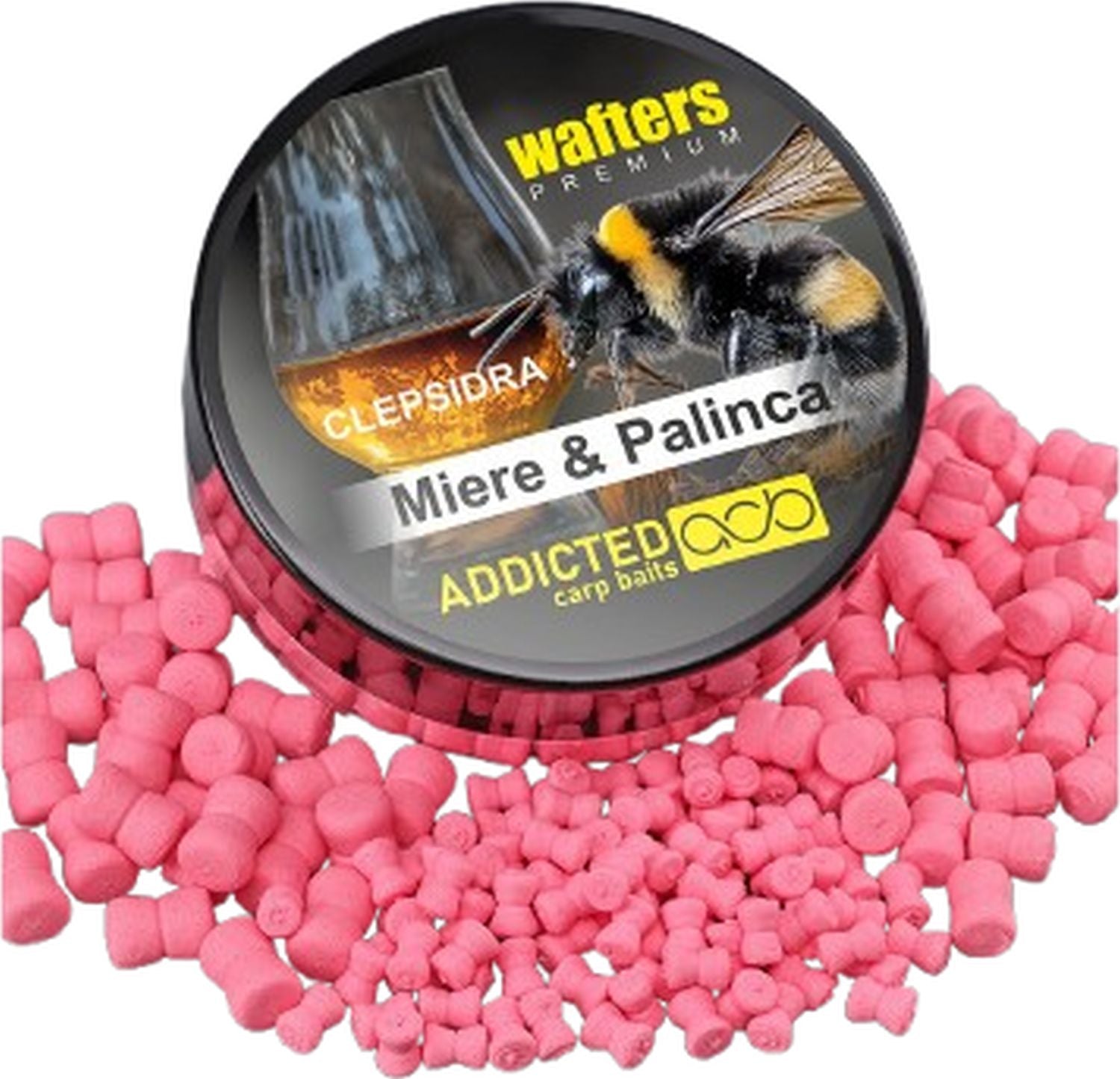 Wafters ADDICTED CARP BAITS Clepsidra Premium, Miere Palinca, 6mm, 40ml