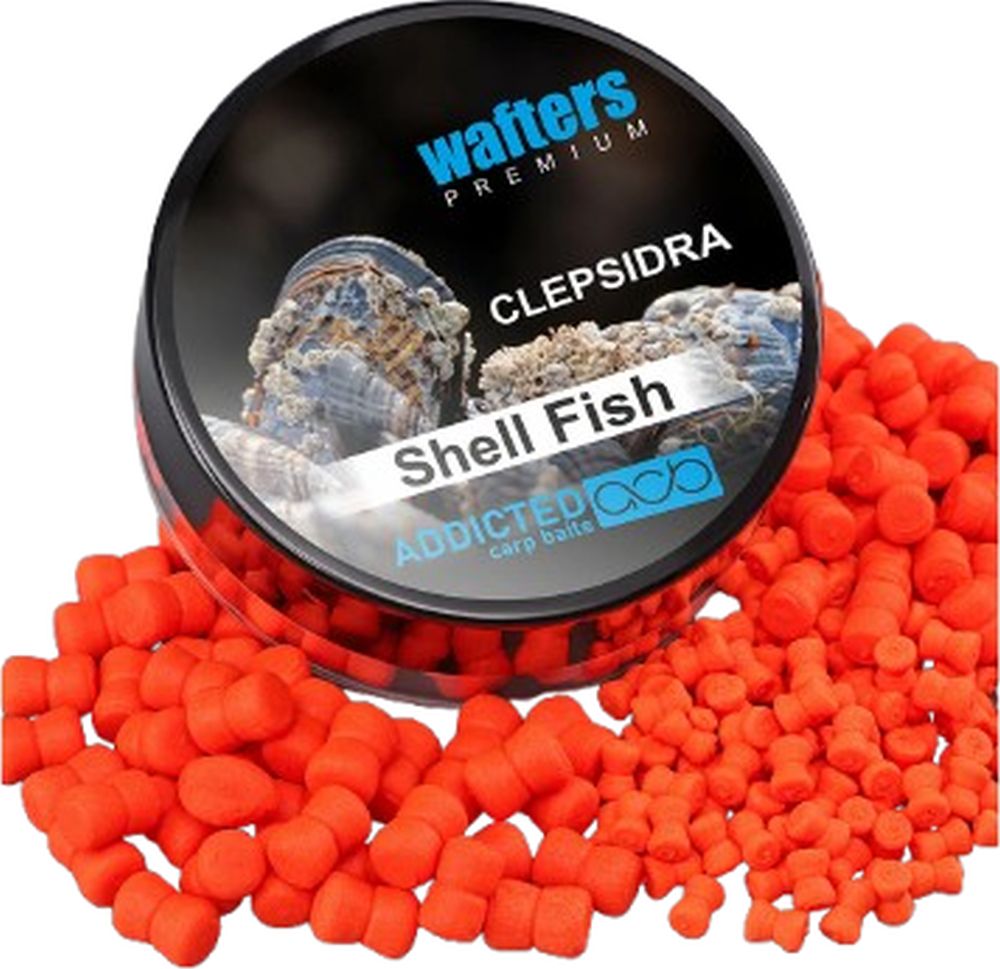 Wafters ADDICTED CARP BAITS Clepsidra Premium, Shell Fish, 3.5mm, 40ml