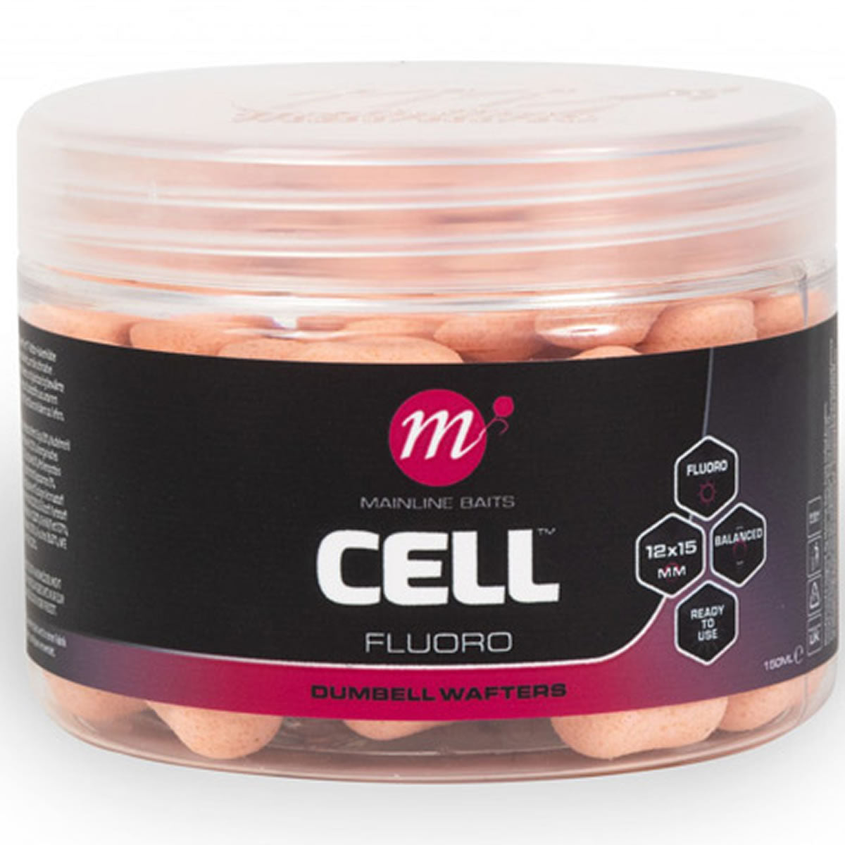 Wafters Dumbell MAINLINE Fluoro Pink, Cell, 12x15mm