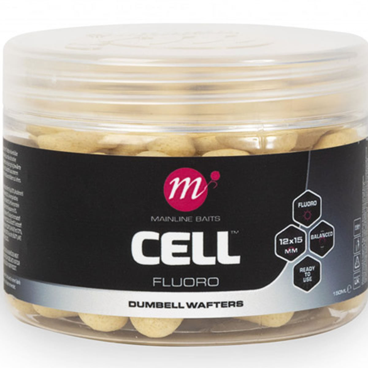 Wafters Dumbell MAINLINE Fluoro White, Cell, 12x15mm
