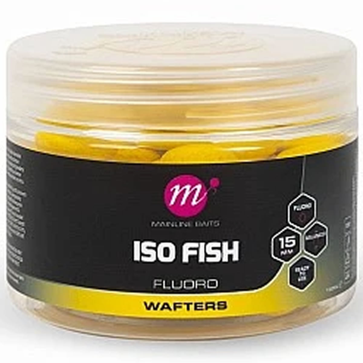Wafters Dumbell MAINLINE Fluoro Yellow, ISO Fish, 12x15mm