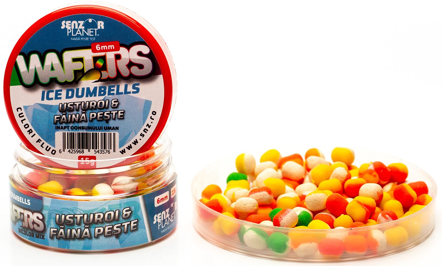 Wafters Ice Dumbells Senzor Bicolor, Usturoi &amp; Faina Peste, 6mm, 15g