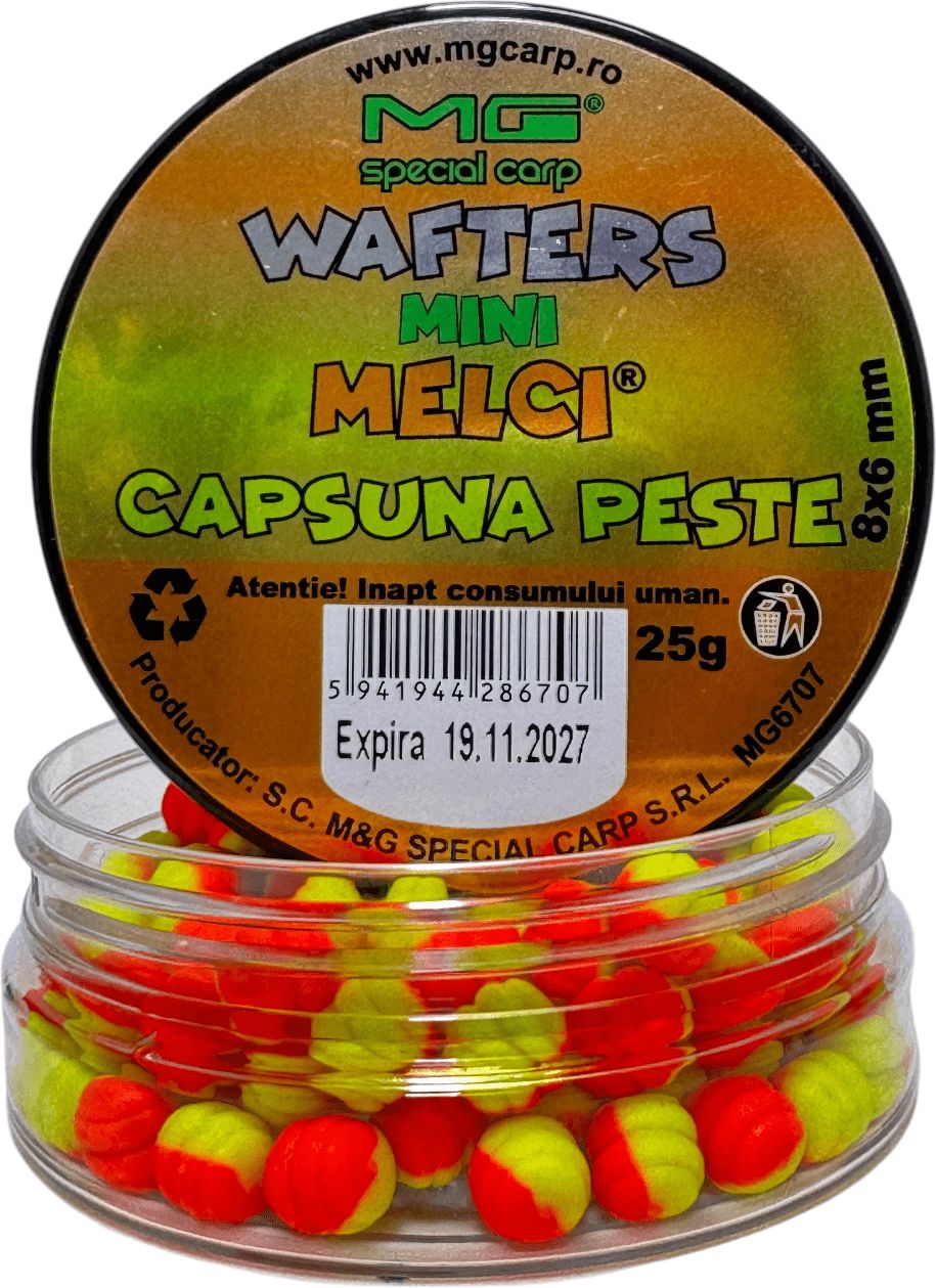 Wafters MG Special Carp Mini Melci, Capsuna Peste, 8x6mm, 25g