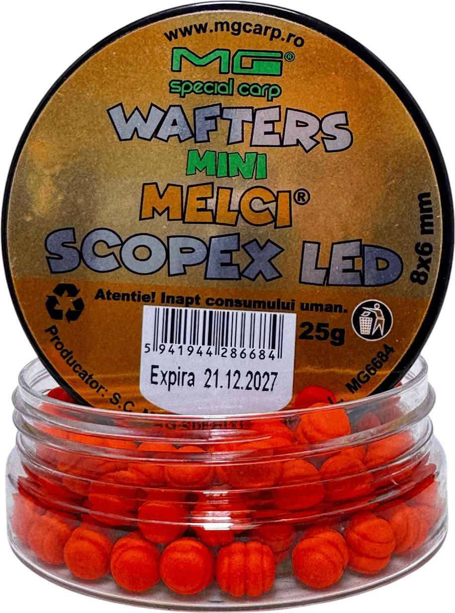 Wafters MG Special Carp Mini Melci, Scopex Led, 8x6mm, 25g
