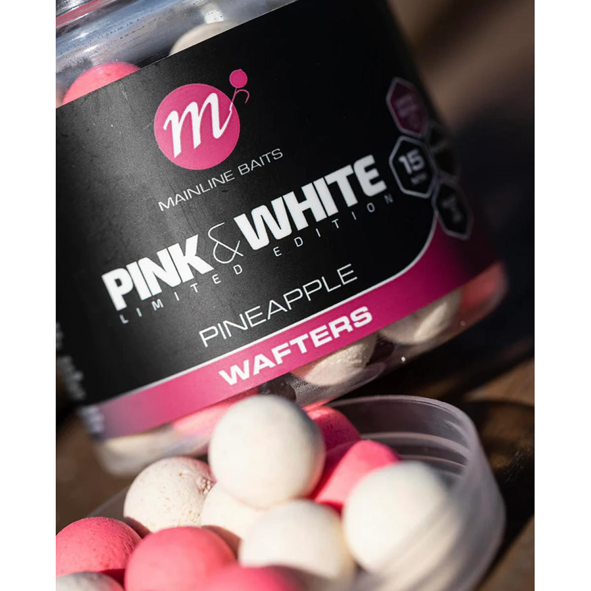 Wafters Mainline Fluo Roz &amp; Alb, Ananas, 15mm