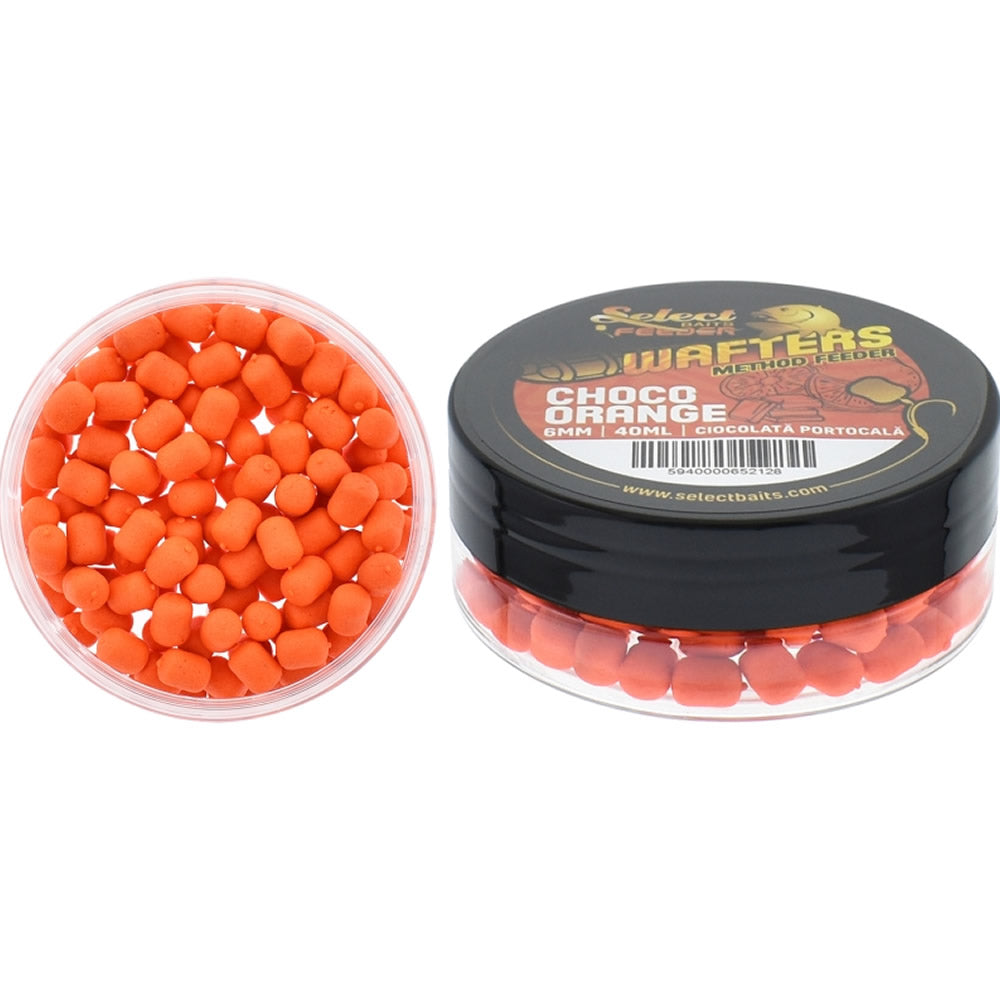 Wafters SELECT BAITS Method Feeder Ciocolata &amp; Portocala Portocaliu Fluo