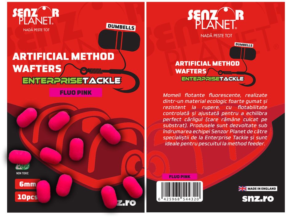 Wafters Senzor Method Enterprise Tackle Dumbells, Fluo Pink, 6mm, 10buc/pac