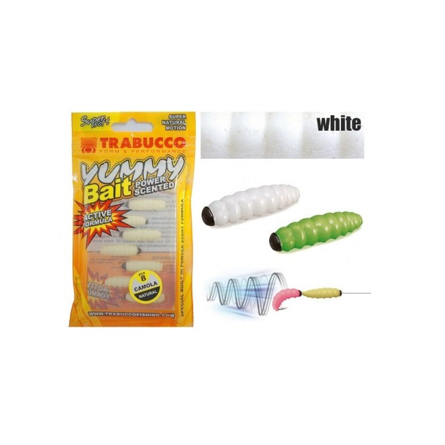 YUMMY TRABUCCO  BAIT CAMOLA 1.5CM 8 BUC/PLIC WITE